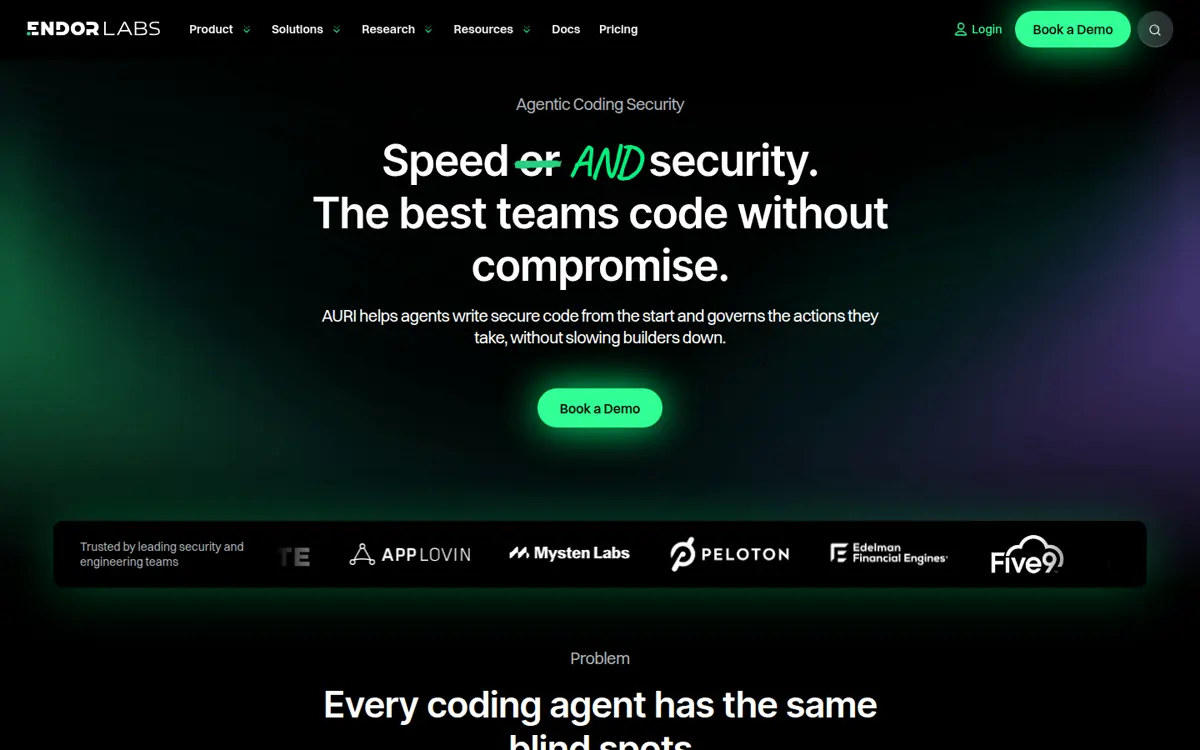 Endor Labs official homepage