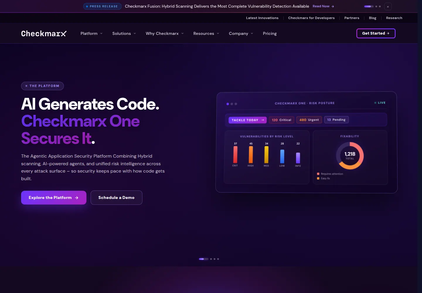 Checkmarx official homepage screenshot