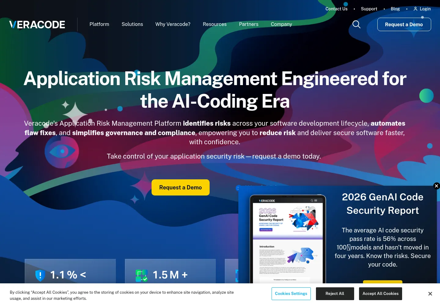 Veracode official homepage screenshot