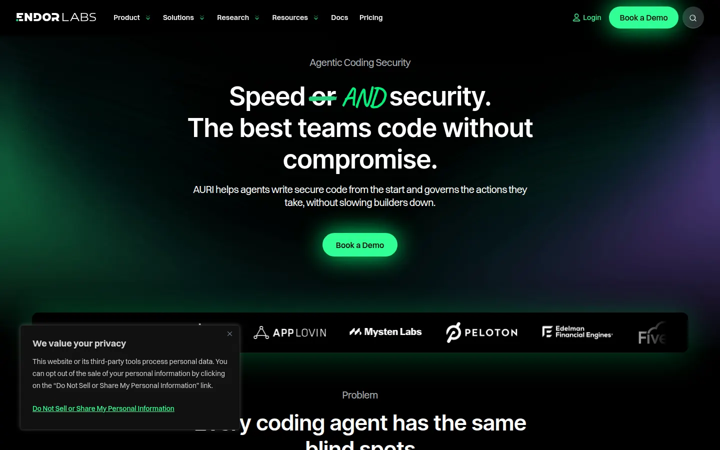 Endor Labs official homepage