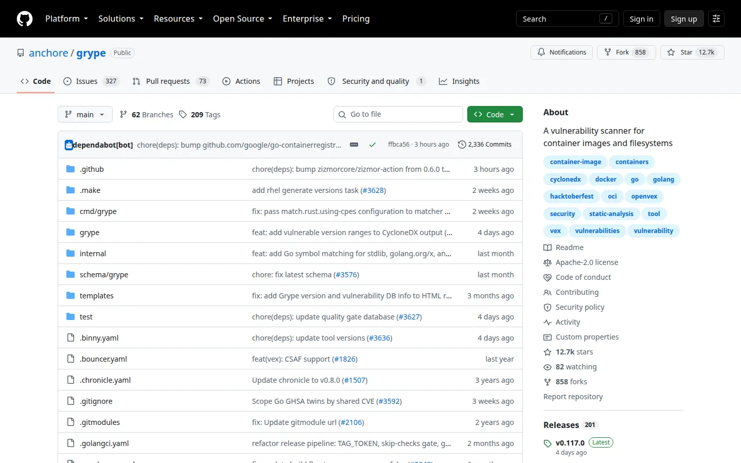 Grype official project homepage
