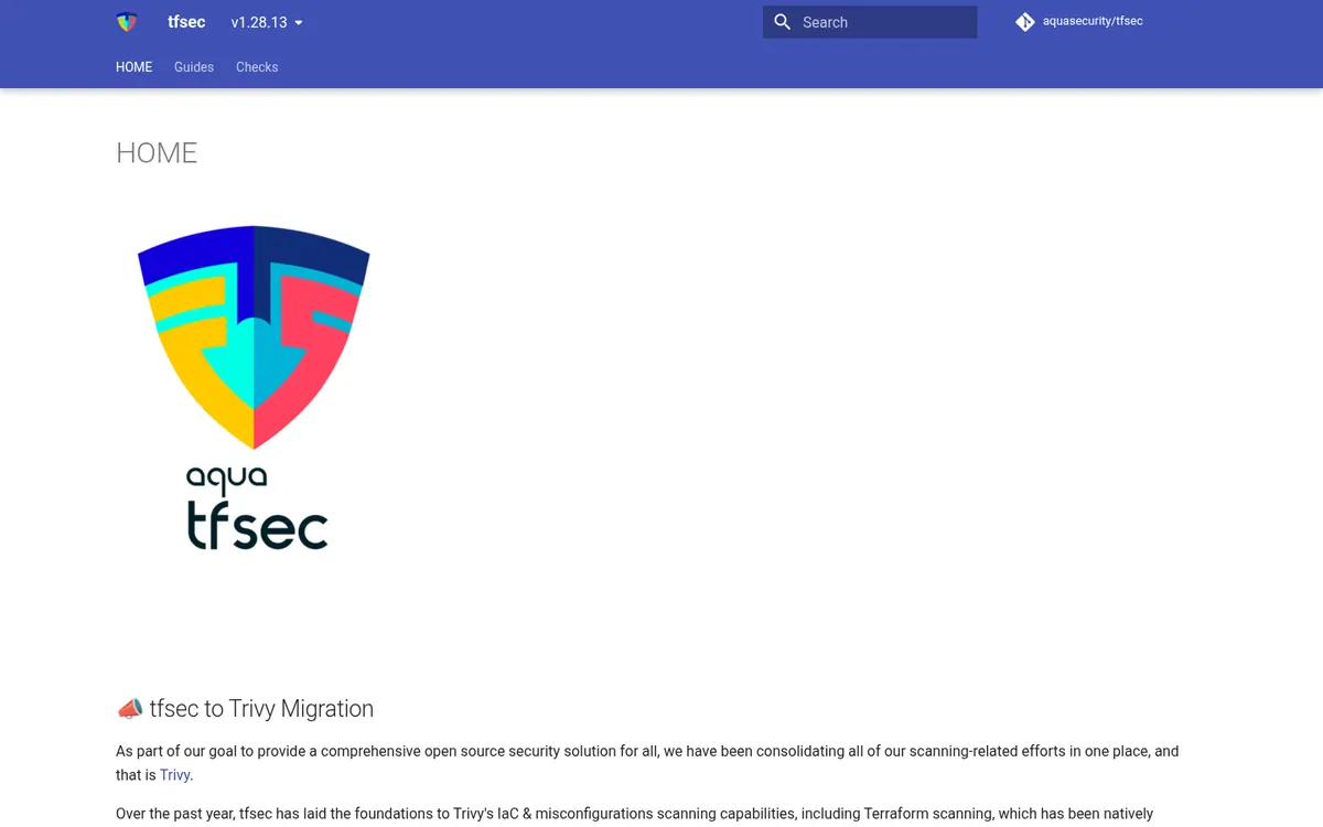 tfsec official homepage