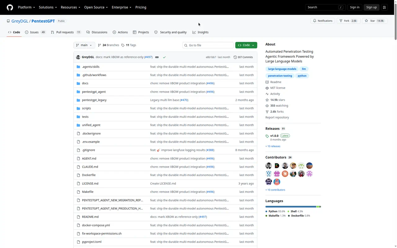 PentestGPT GitHub repository screenshot