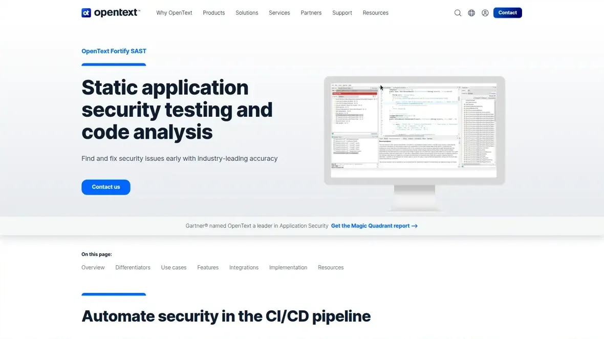 OpenText Fortify product page