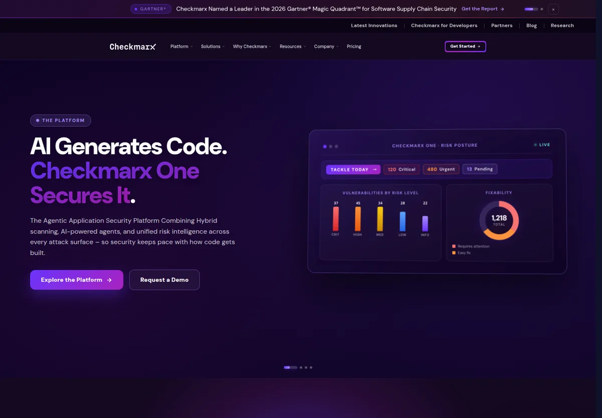 Checkmarx homepage screenshot