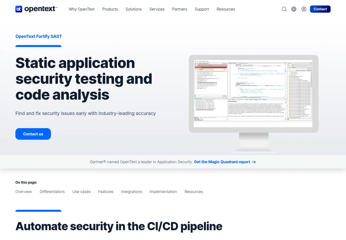 Fortify homepage screenshot