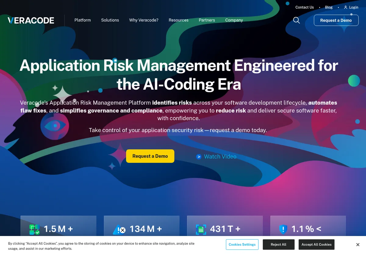 Veracode homepage screenshot