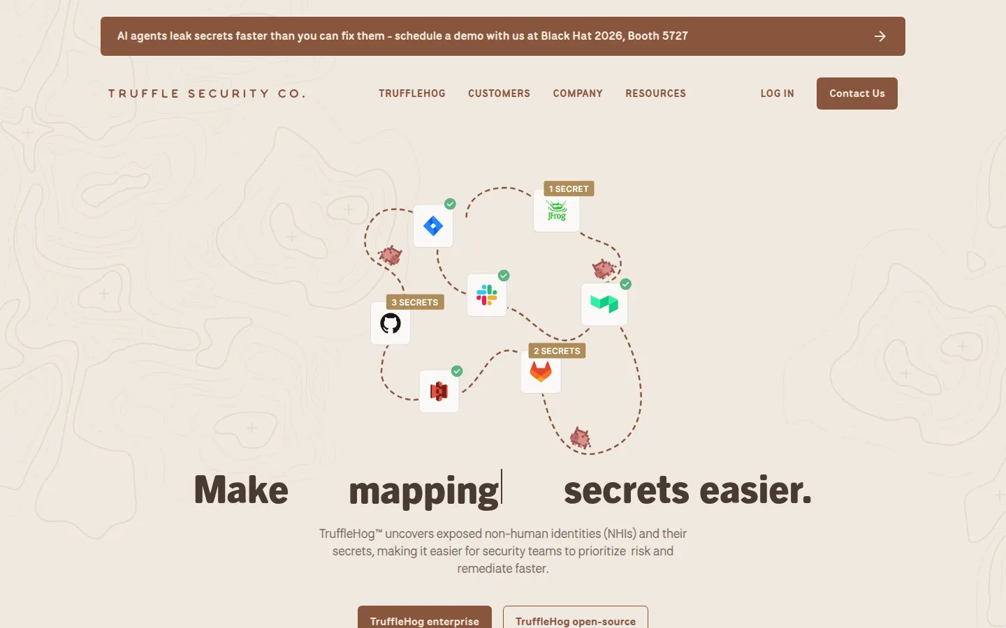 TruffleHog homepage screenshot