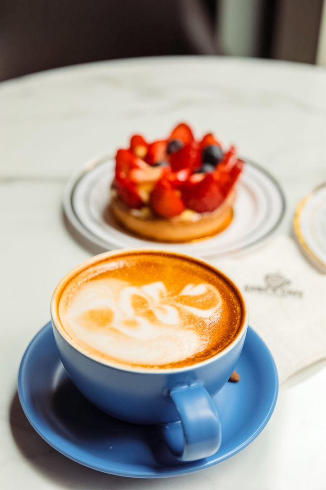 Coffee and pastry at Sanaa Cafe